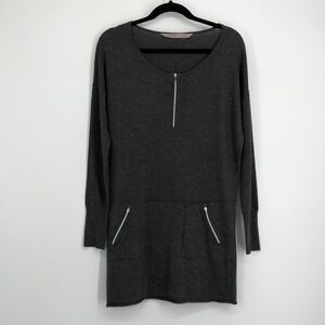 ATHLETA Azalia 1/4 Zip‎ Knit Sweater Dress Gray XS